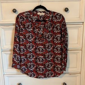 Loft v-neck chiffon blouse